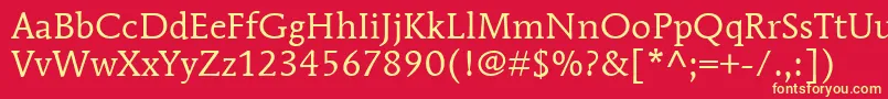 ItcMendozaRomanLtBook Font – Yellow Fonts on Red Background