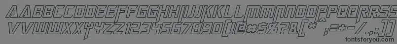 MegatronHollowItalic Font – Black Fonts on Gray Background