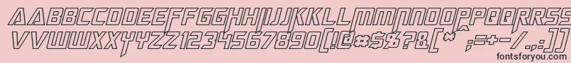 MegatronHollowItalic-Schriftart – Schwarze Schriften auf rosa Hintergrund