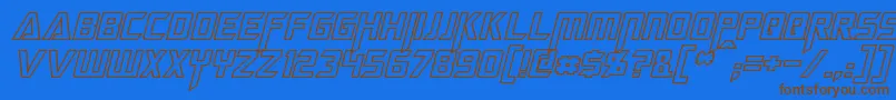 Police MegatronHollowItalic – polices brunes sur fond bleu