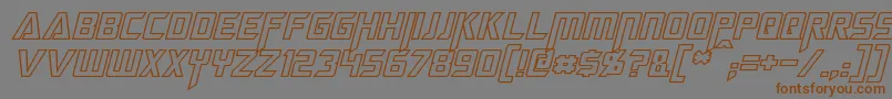 Шрифт MegatronHollowItalic – коричневые шрифты на сером фоне
