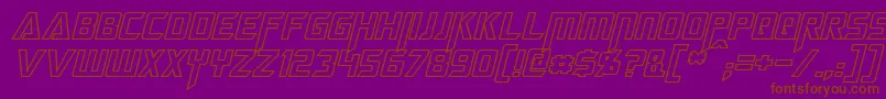 Шрифт MegatronHollowItalic – коричневые шрифты на фиолетовом фоне