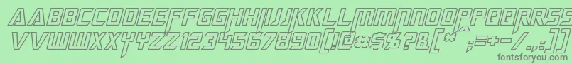 MegatronHollowItalic Font – Gray Fonts on Green Background