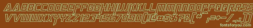 MegatronHollowItalic Font – Green Fonts on Brown Background