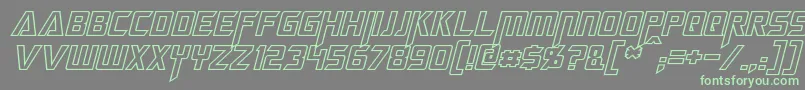 MegatronHollowItalic Font – Green Fonts on Gray Background