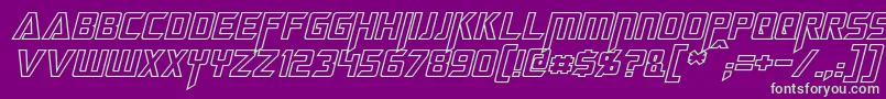 MegatronHollowItalic Font – Green Fonts on Purple Background