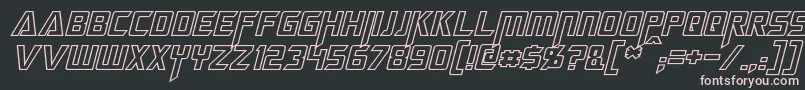 Шрифт MegatronHollowItalic – розовые шрифты на чёрном фоне