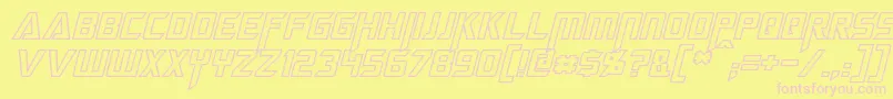 MegatronHollowItalic Font – Pink Fonts on Yellow Background