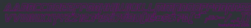 MegatronHollowItalic Font – Purple Fonts on Black Background