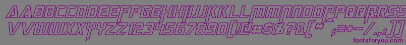 Шрифт MegatronHollowItalic – фиолетовые шрифты на сером фоне