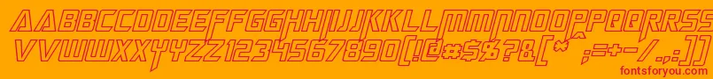 MegatronHollowItalic Font – Red Fonts on Orange Background