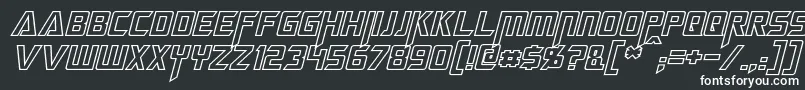 MegatronHollowItalic Font – White Fonts on Black Background