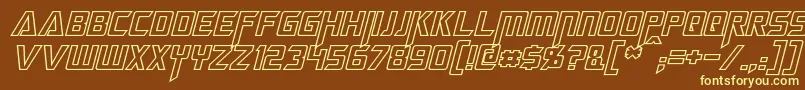 MegatronHollowItalic Font – Yellow Fonts on Brown Background