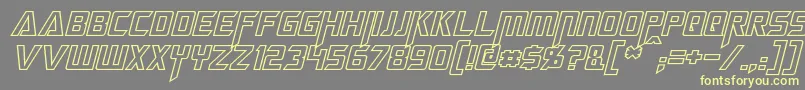 MegatronHollowItalic Font – Yellow Fonts on Gray Background