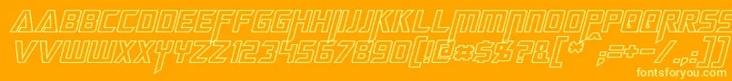 MegatronHollowItalic Font – Yellow Fonts on Orange Background