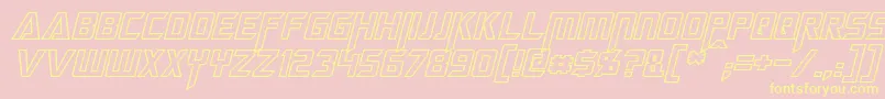 MegatronHollowItalic Font – Yellow Fonts on Pink Background