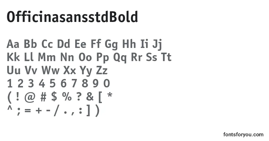 A fonte OfficinasansstdBold – alfabeto, números, caracteres especiais