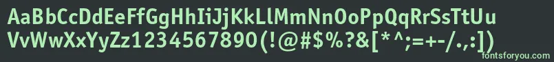 フォントOfficinasansstdBold – 黒い背景に緑の文字