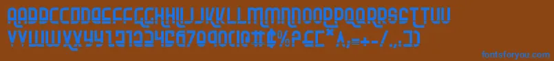 RokikierLaser Font – Blue Fonts on Brown Background