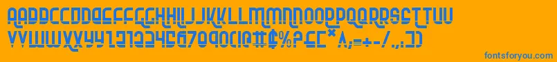 RokikierLaser Font – Blue Fonts on Orange Background