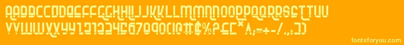 RokikierLaser Font – Yellow Fonts on Orange Background