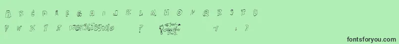 Xanthism Font – Black Fonts on Green Background