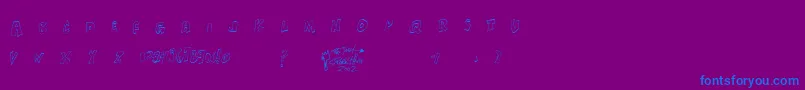 Xanthism Font – Blue Fonts on Purple Background