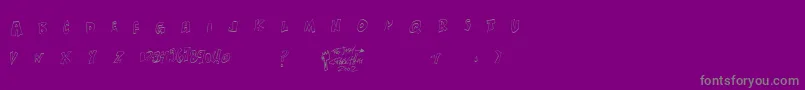 Xanthism-Schriftart – Graue Schriften auf violettem Hintergrund