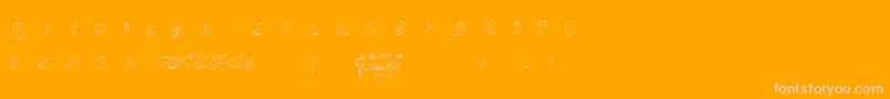 Xanthism-Schriftart – Rosa Schriften auf orangefarbenem Hintergrund