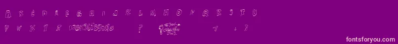 Xanthism Font – Pink Fonts on Purple Background