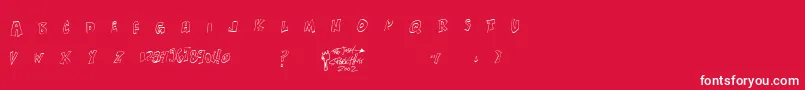 Xanthism Font – White Fonts on Red Background