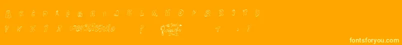 Xanthism-Schriftart – Gelbe Schriften auf orangefarbenem Hintergrund