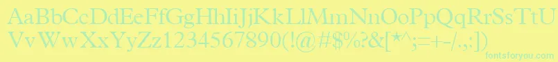 TerminuslightsskRegular Font – Green Fonts on Yellow Background