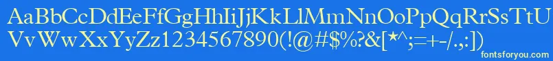 TerminuslightsskRegular-fontti – keltaiset fontit sinisellä taustalla