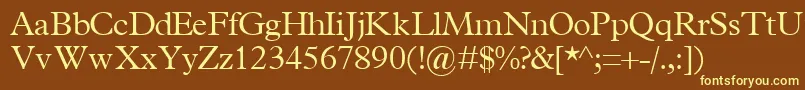 Шрифт TerminuslightsskRegular – жёлтые шрифты на коричневом фоне