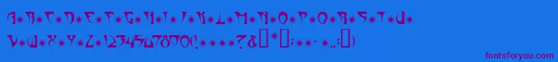 Newveau-Schriftart – Violette Schriften auf blauem Hintergrund