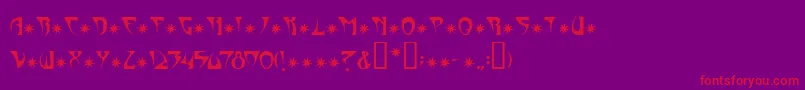 Newveau-fontti – punaiset fontit violetilla taustalla