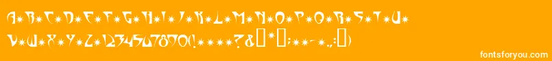 Newveau-Schriftart – Weiße Schriften auf orangefarbenem Hintergrund