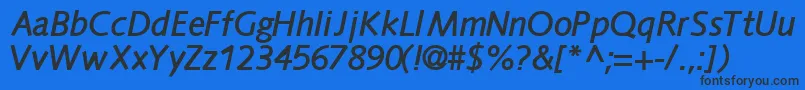 フォントFacilesskBoldItalic – 黒い文字の青い背景