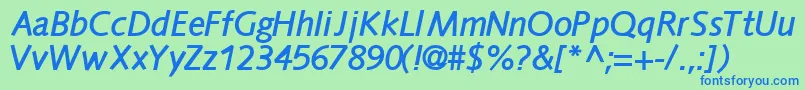 FacilesskBoldItalic Font – Blue Fonts on Green Background