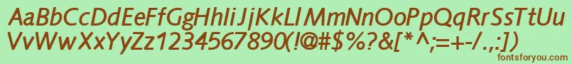 FacilesskBoldItalic Font – Brown Fonts on Green Background