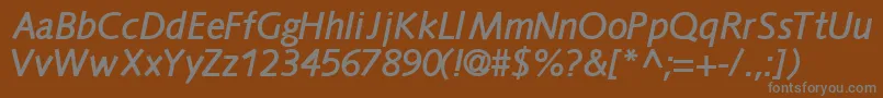 FacilesskBoldItalic Font – Gray Fonts on Brown Background