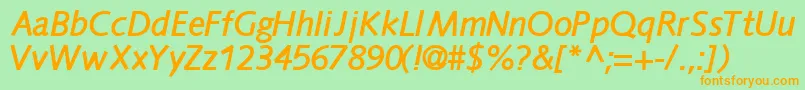 FacilesskBoldItalic Font – Orange Fonts on Green Background