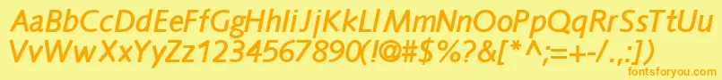 FacilesskBoldItalic Font – Orange Fonts on Yellow Background