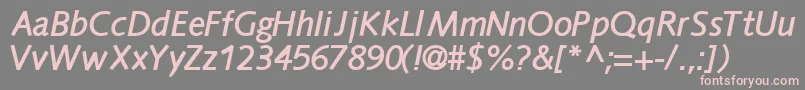 フォントFacilesskBoldItalic – 灰色の背景にピンクのフォント