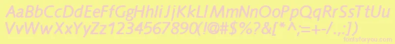 FacilesskBoldItalic Font – Pink Fonts on Yellow Background