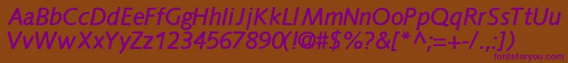 FacilesskBoldItalic Font – Purple Fonts on Brown Background