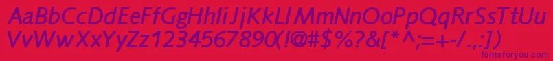 FacilesskBoldItalic Font – Purple Fonts on Red Background