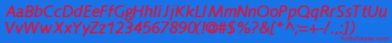 FacilesskBoldItalic Font – Red Fonts on Blue Background