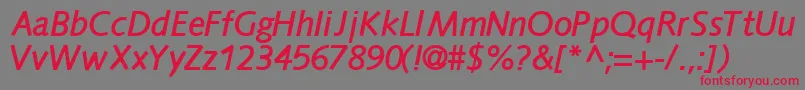 FacilesskBoldItalic Font – Red Fonts on Gray Background